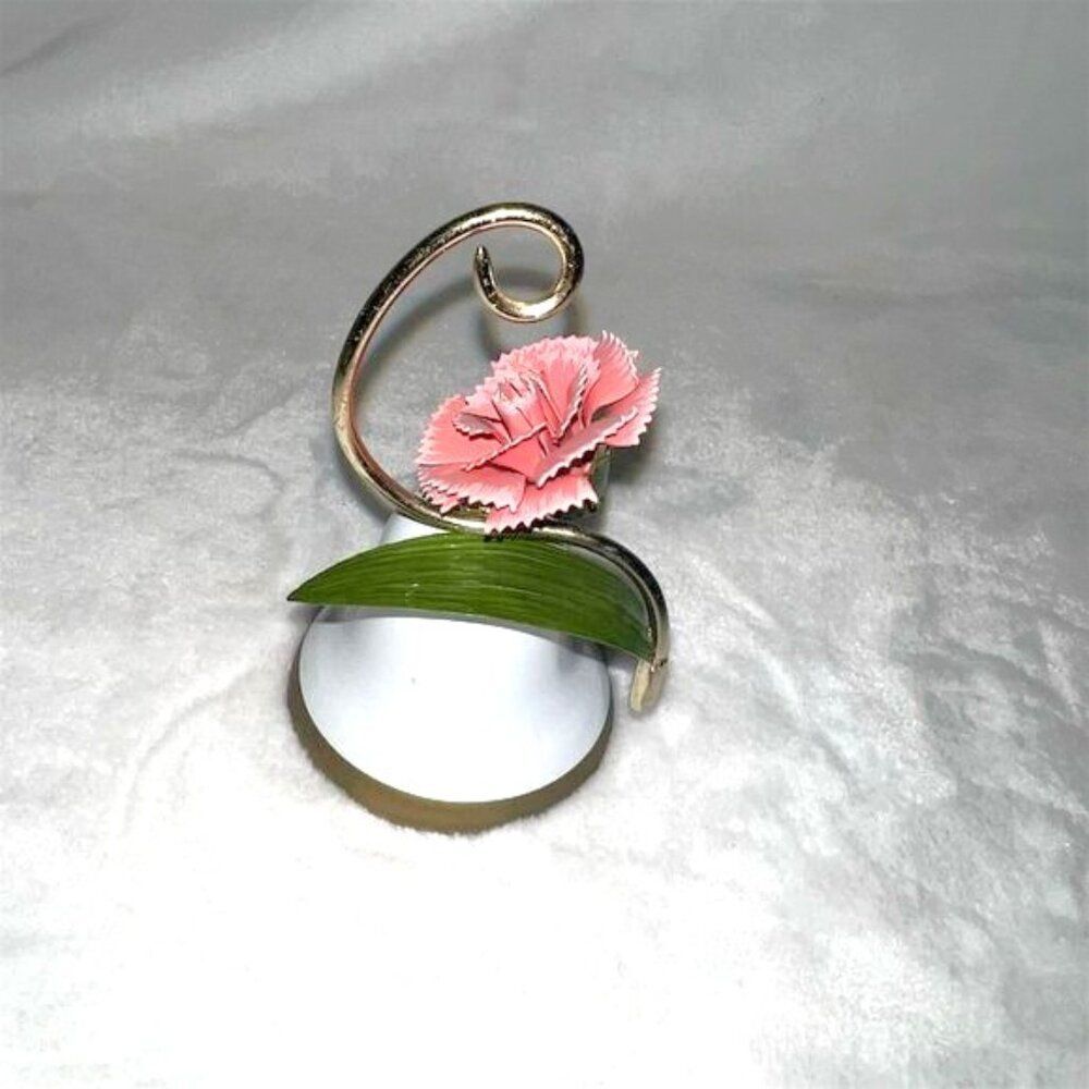 Vintage George Good Corp. Belles Fleur Floral Metal Bell - January Carnation